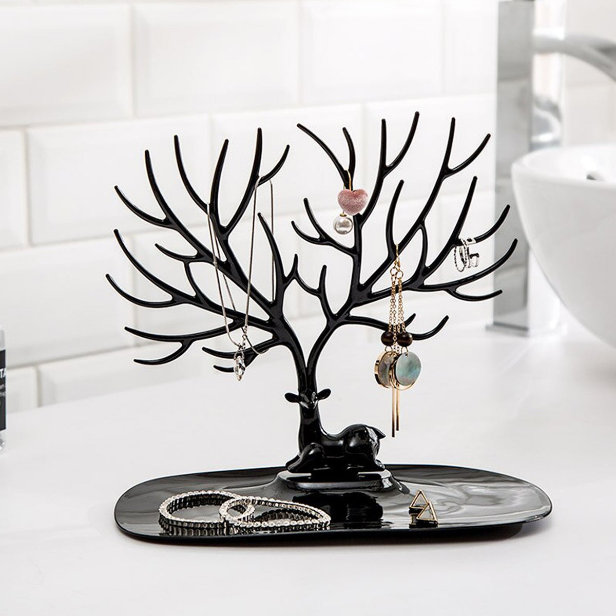 1788 Deer Shaped Jewellery Display Holder Earring Necklace Holder Organiser (1pc Only)