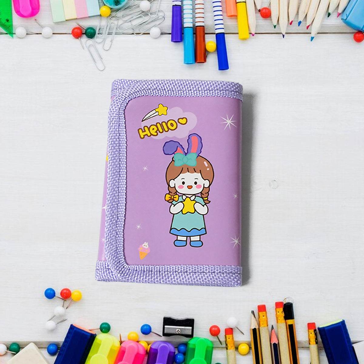 17526 Stationery Set For Girls And Boys Kids Return Gift - 7 In 1 School Items For Kids-pencils Eraser Sharpener Pouch Pencil Extender Birthday Gift Idea Stationary Kit Set For School Kids (Pack Of 7 Pcs Set)