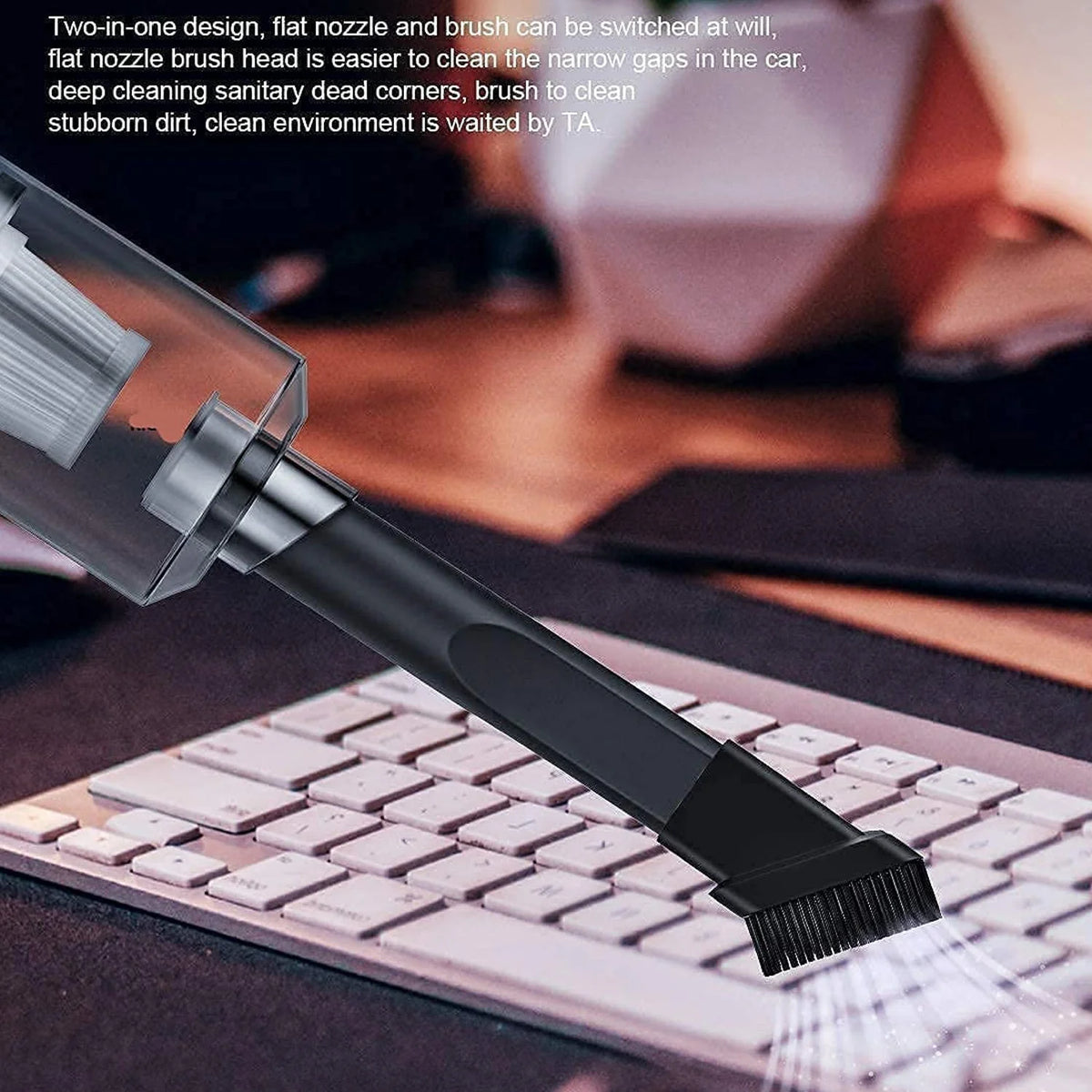 2-in-1 Cordless Handheld Vacuum Cleaner for Car & Home – USB Rechargeable