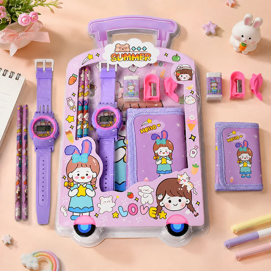 Kids’ 7-in-1 Stationery and Gift Set with Watch and Purse