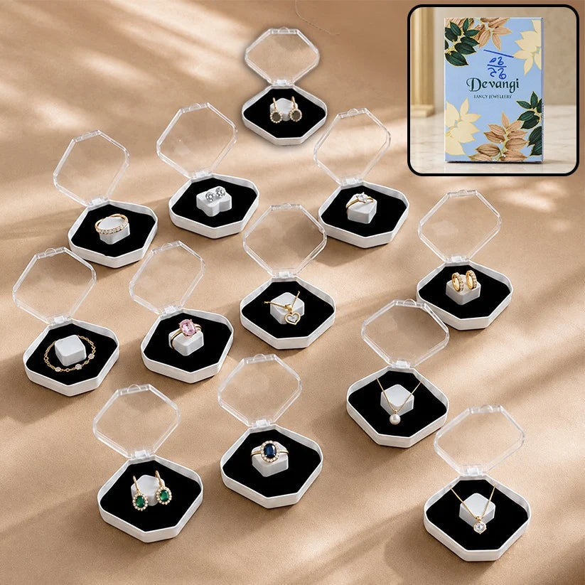 Mini Jewellery Gift & Display Boxes with Soft Cushions – Set of 12