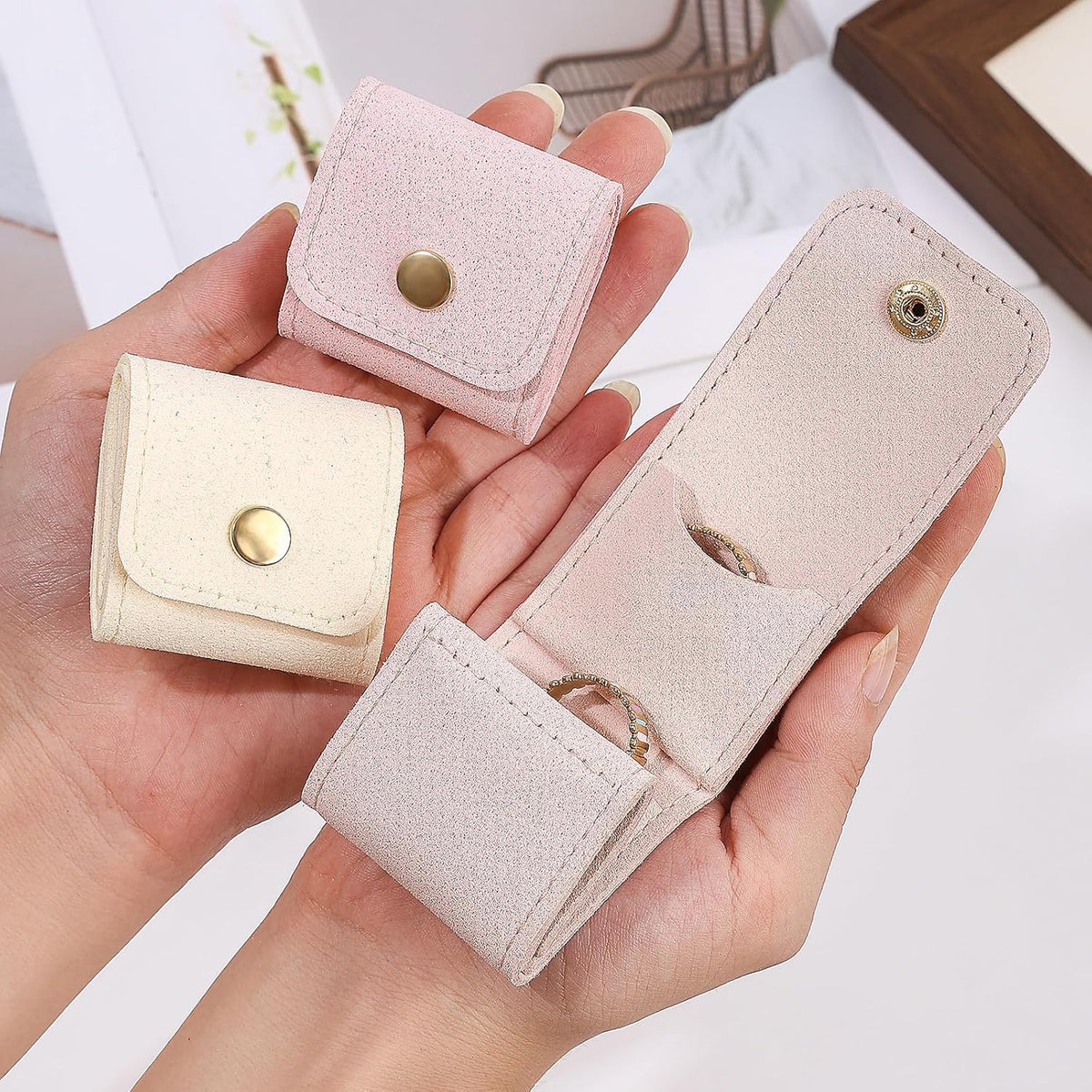 Compact Foldable Jewelry Storage Pouch  Wallet (1 Pc)